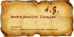 Andrejkovics Zinajda névjegykártya